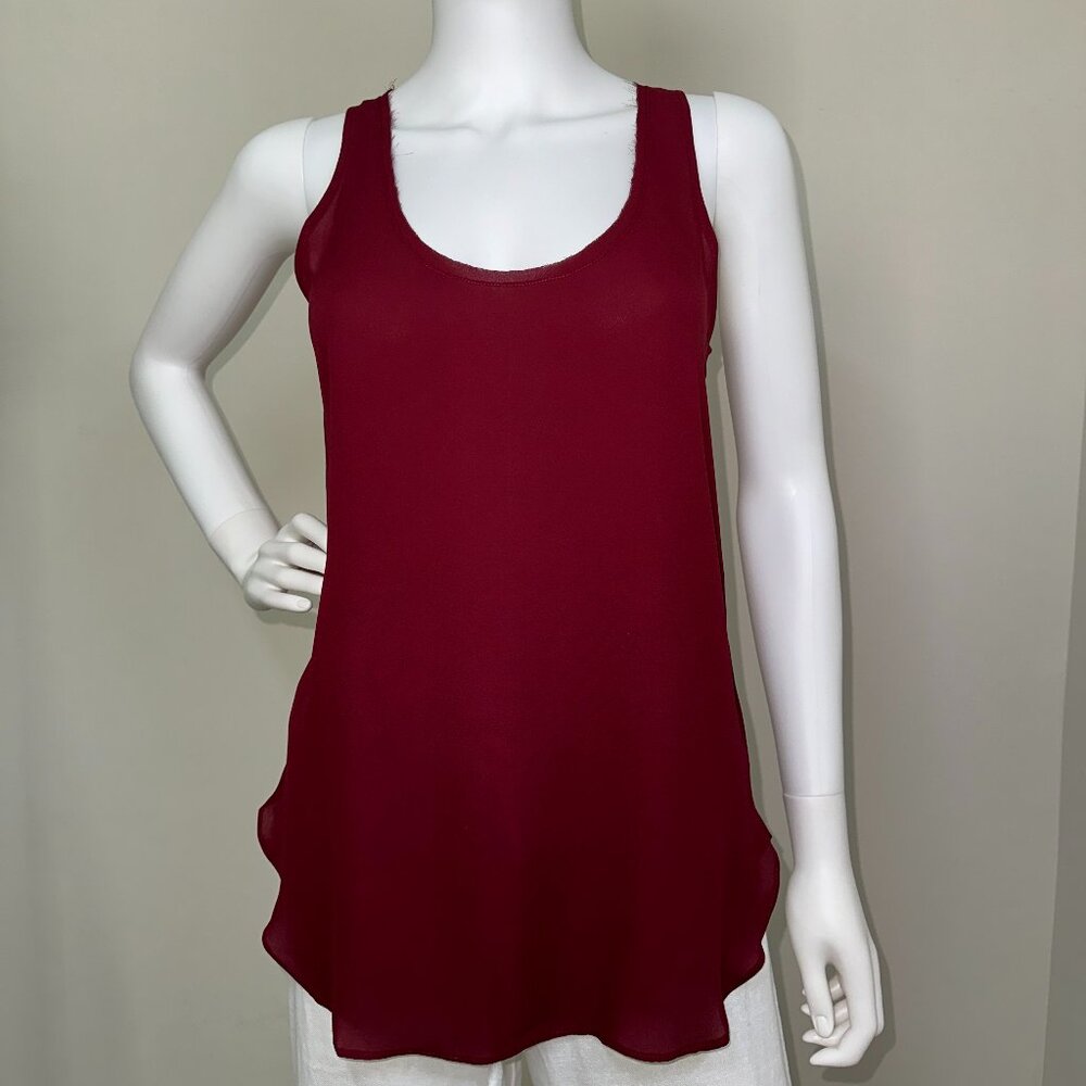KRISA: NWT, Tunic Tank Top, Size - XS, Color - Burgundy/Port, MSRP - $99